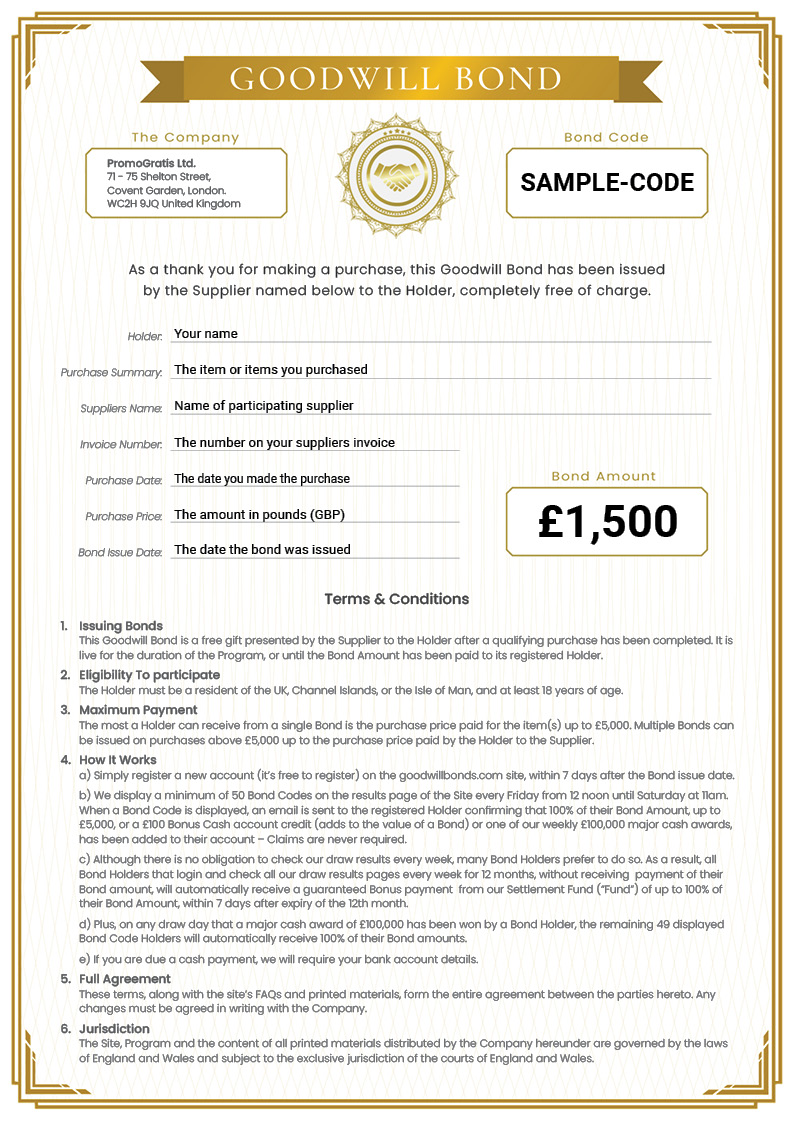 Sample Goodwill Bond